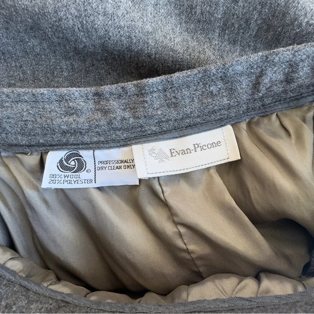 Vintage Evan Picone Charcoal A-Line Skirt